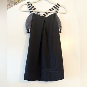 Lululemon Rest Less Tank Top Womens Black White Racerback Stretch Pullover Sz 6